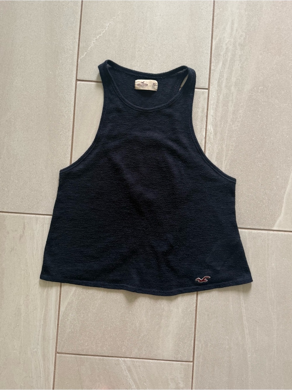 Hollister Black Open Back Tank Top Racerback Flowy Women’s XS